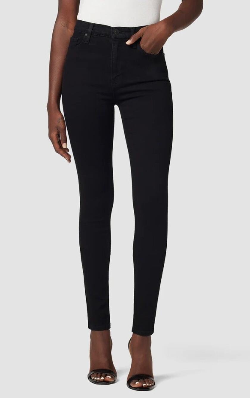 Hudson NWT Sz 27x30 Women's Barbara Super Skinny HR Jeans Black Noir Coat